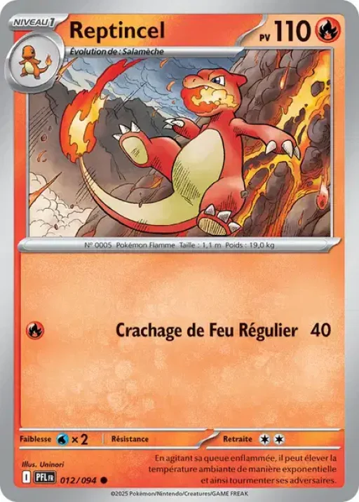 Carte Pokémon Reptincel 012/094 Commune Flammes Fantasmagoriques