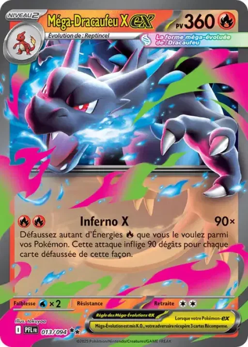 Carte Pokémon Méga-Dracaufeu X-ex 013/094 Double rare Flammes Fantasmagoriques