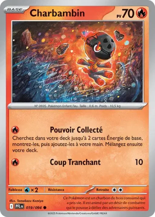 Carte Pokémon Charbambin 019/094 Commune Flammes Fantasmagoriques