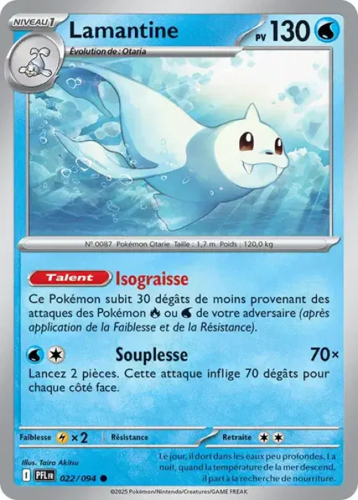 Carte Pokémon Lamantine 022/094 Commune Flammes Fantasmagoriques