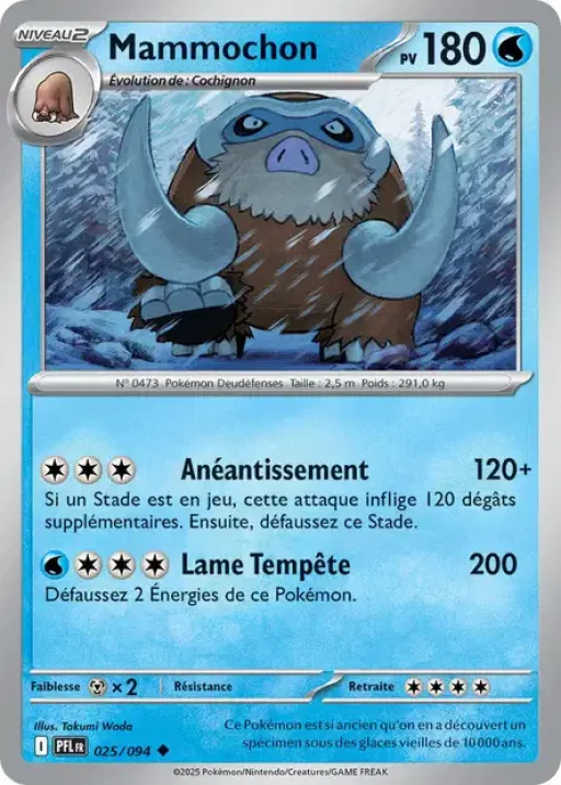 Carte Pokémon Mammochon 025/094 Peu Commune Flammes Fantasmagoriques
