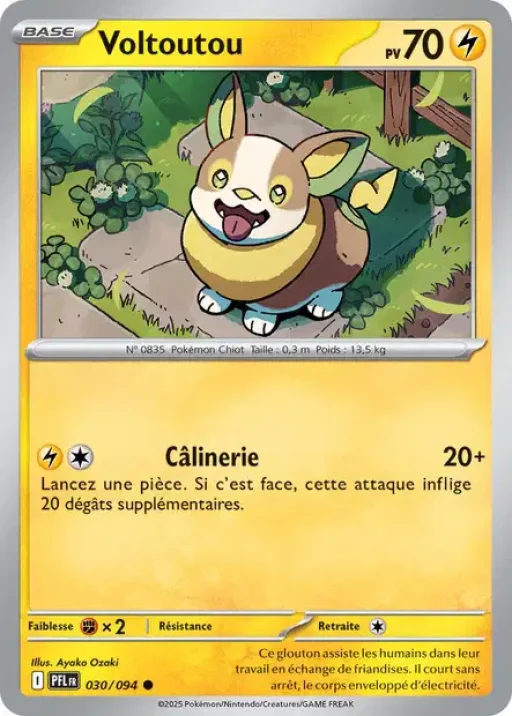 Carte Pokémon Voltoutou 030/094 Commune Flammes Fantasmagoriques