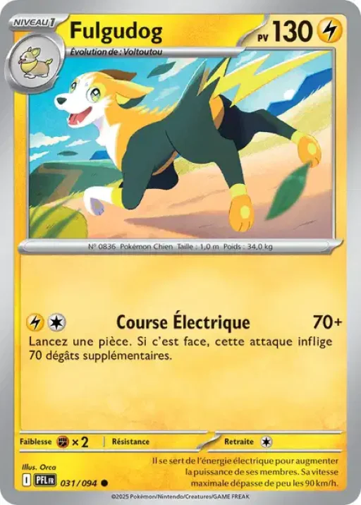 Carte Pokémon Fulgudog 031/094 Commune Flammes Fantasmagoriques