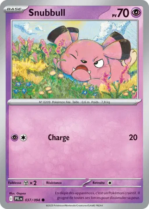 Carte Pokémon Snubbull 037/094 Commune Flammes Fantasmagoriques