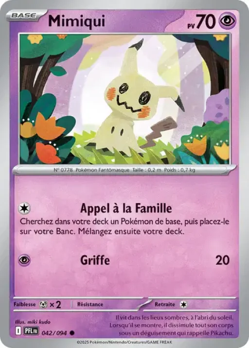 Carte Pokémon Mimiqui 042/094 Commune Flammes Fantasmagoriques
