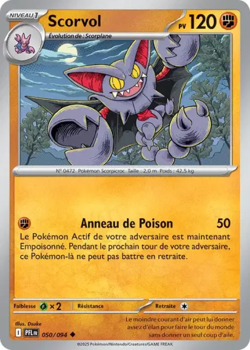 Carte Pokémon Scorvol 050/094 Peu Commune Flammes Fantasmagoriques