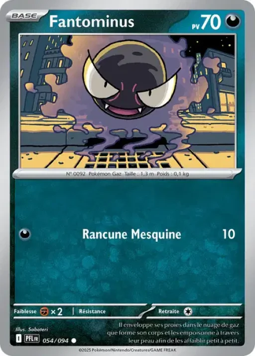 Carte Pokémon Fantominus 054/094 Commune Flammes Fantasmagoriques