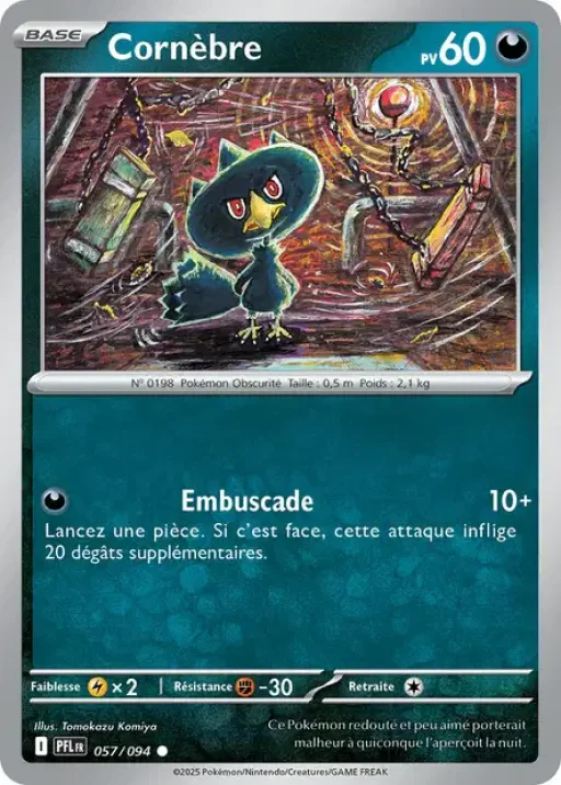 Carte Pokémon Cornèbre 057/094 Commune Flammes Fantasmagoriques