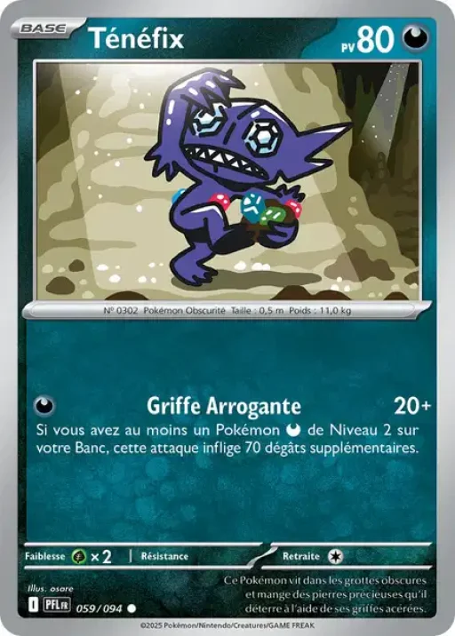 Carte Pokémon Ténéfix 059/094 Commune Flammes Fantasmagoriques