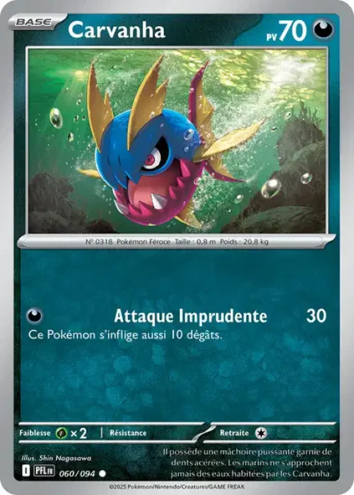Carte Pokémon Carvanha 060/094 Commune Flammes Fantasmagoriques