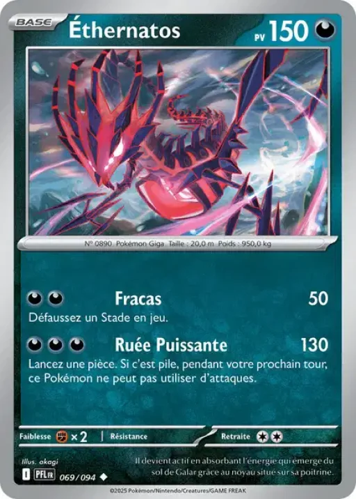 Carte Pokémon Éthernatos 069/094 Peu Commune Flammes Fantasmagoriques