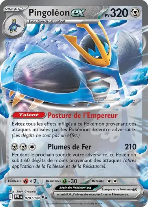 Carte Pokémon Pingoléon-ex 070/094 Double rare Flammes Fantasmagoriques
