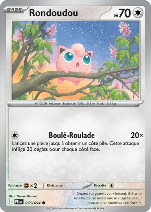 Carte Pokémon Rondoudou 076/094 Commune Flammes Fantasmagoriques