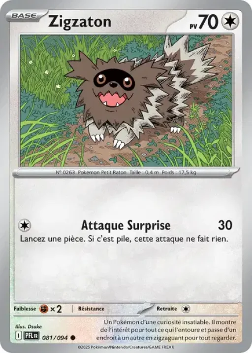 Carte Pokémon Zigzaton 081/094 Commune Flammes Fantasmagoriques
