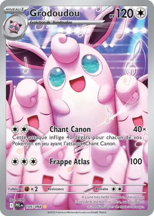 Carte Pokémon Grodoudou 105/094 Illustration rare Flammes Fantasmagoriques