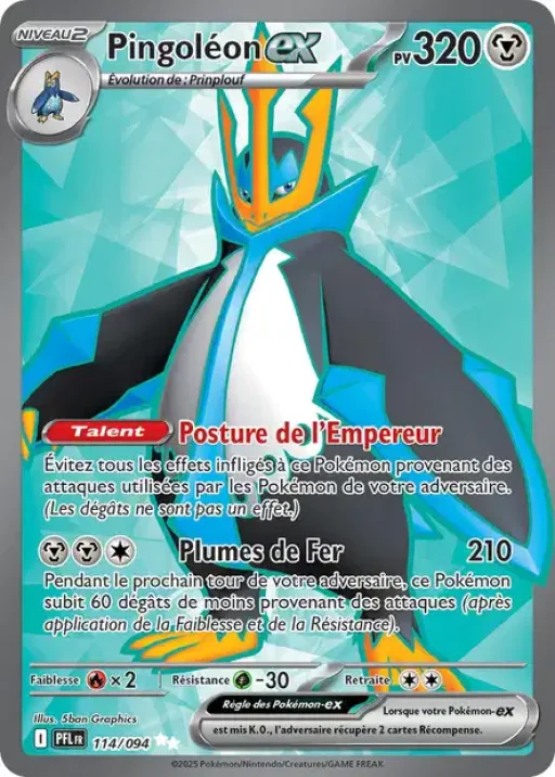 Carte Pokémon Pingoléon-ex 114/094 Ultra Rare Flammes Fantasmagoriques