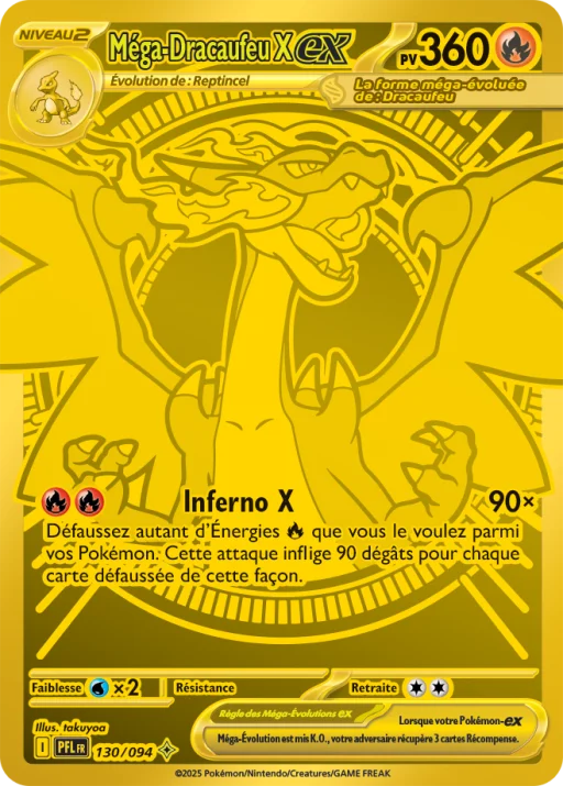 Carte Pokémon Méga-Dracaufeu X-ex 130/094 Méga Hyper Rare Flammes Fantasmagoriques