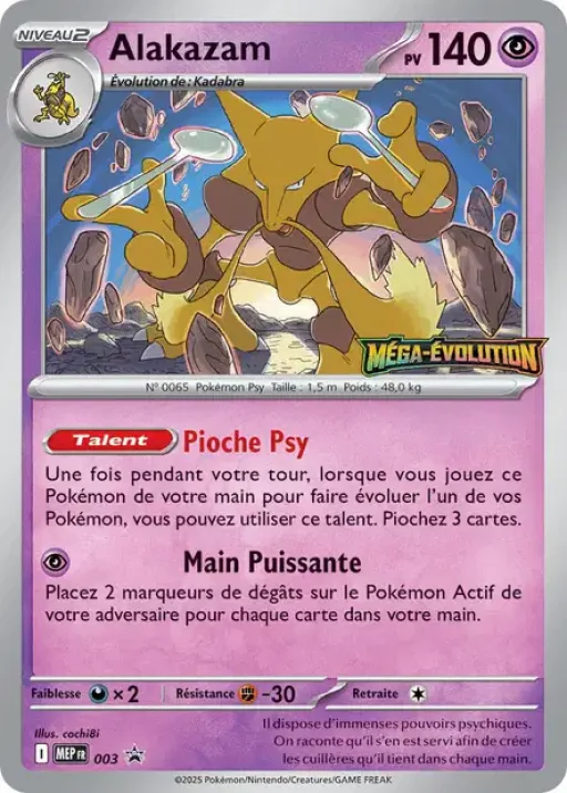 Carte Pokémon Alakazam 003 Sans Rareté MEP Black Star Promos
